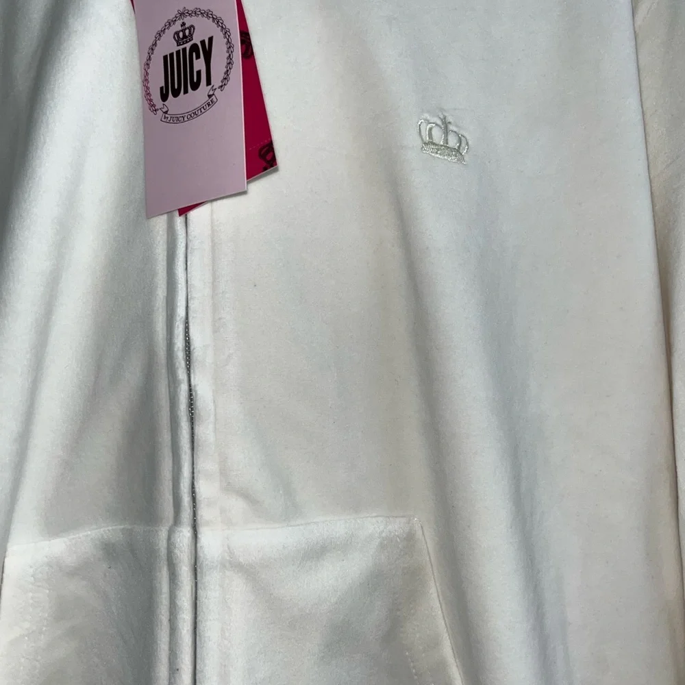 Juicy couture white velour full zip up jacket - Picture 4 of 9